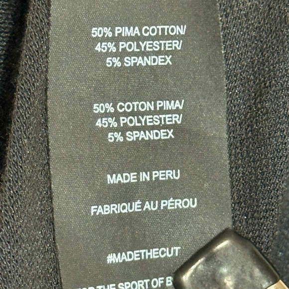 CUTS Black Polo 2 Button Collar Curve HemTailor Fit NWOT Size Small - Picture 5 of 5